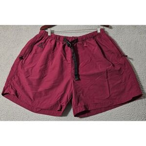 Nike ACG Woven Shorts Mens XXL 2XL Burgundy Nylon Belted Trail Hiking Camping
